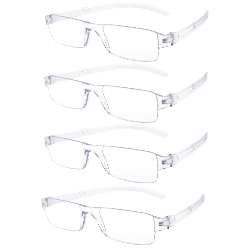 Ryegis Pack 4 Rimless Reading Glasses,Blue Light Clear Frames Reader Lightweight for Men and Women 1.25 - Image 1